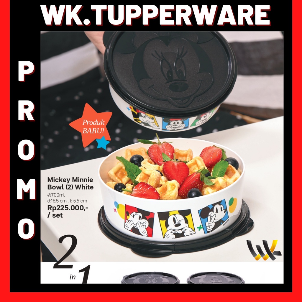 MICKEY MINNIE BOWL ISI 2 PERALATAN MAKAN BAYI PERALATAN MAKAN ANAK TEMPAT MAKAN WADAH BEKAL KOTAK MA