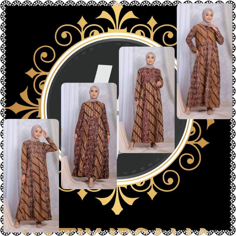 GAMIS BATIK KATUN KOMBINASI BUSUI