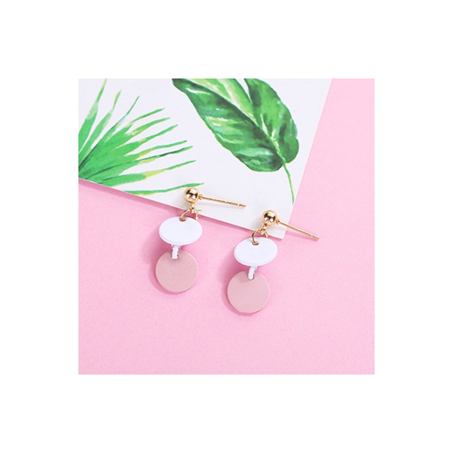 LRC Anting Tusuk Simple Round Shape Decorated Earrings