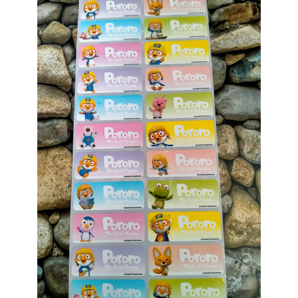 

STIKER LABEL NAMA STICKER WATERPROOF ANTI AIR PORORO