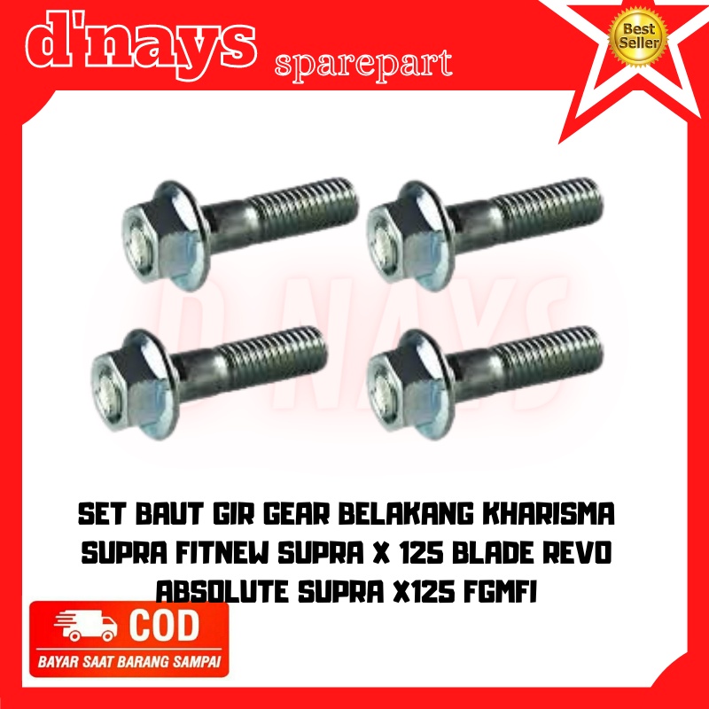 SET BAUT GIR GEAR BELAKANG KARISMA SUPRA FITNEW SUPRA X 125 BLADE REVO ABSOLUTE SUPRA X125 FGMFI