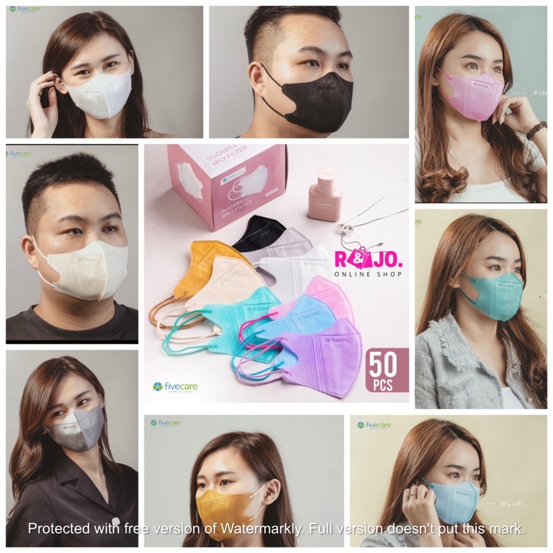 Masker Duckbill FIVECARE 4ply Surgical Face Mask isi 50 pcs