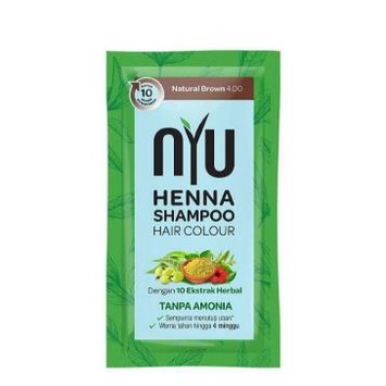 * NCC * NYU Henna Shampoo Pewarna Semir Rambut Praktis Tanpa Amonia Saset - Kemasan Sachet