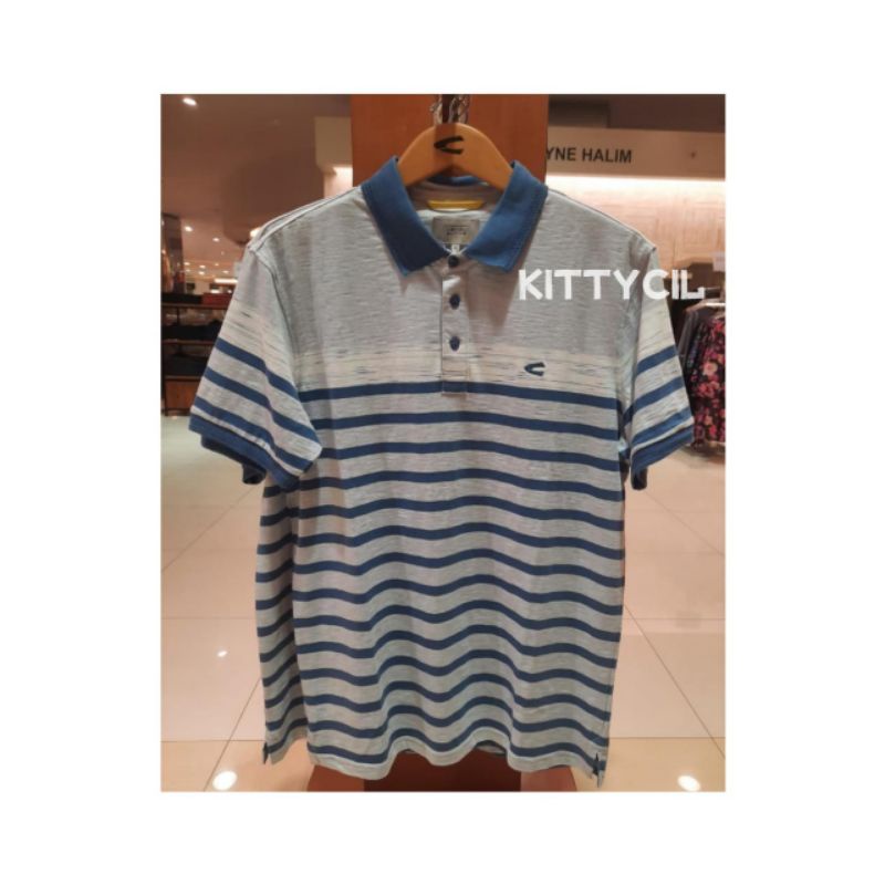 Polo Shirt Kaos Kerah CAMEL ACTIVE Original Motif Garis-Garis 100% Katun [New Arrival]