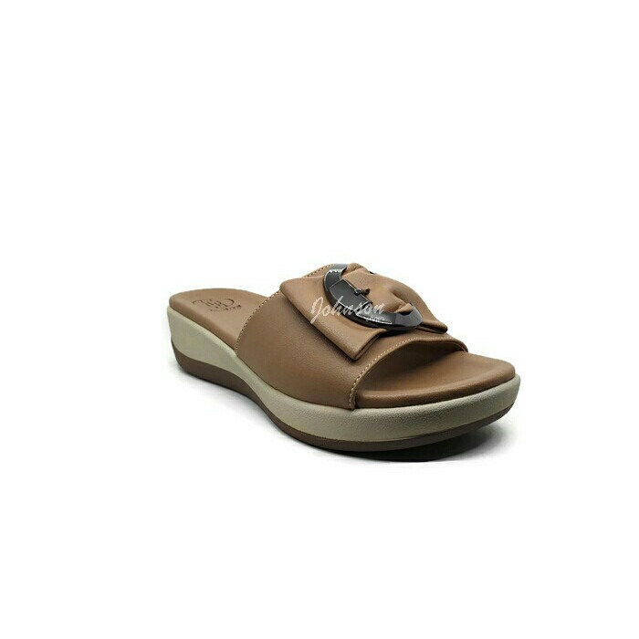 [ Johnson Shoes ] Sandal / Sendal Kulit Wanita BEBOB - GITA 001 Mocca 100% ORIGINAL