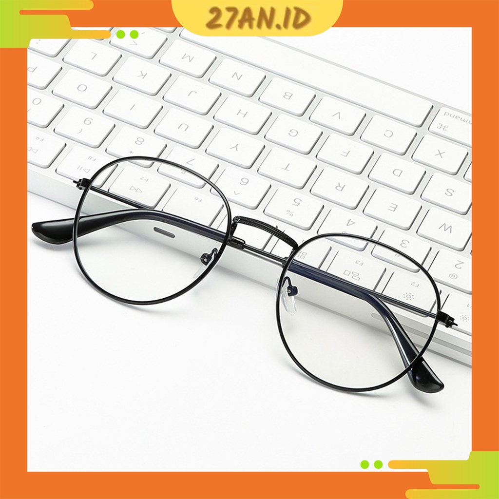 ( 27AN.ID ) COD Kacamata Fashion Frame KM11 Kacamata Anti Radiasi Metal Gaya Retro Untuk Pria / Wanita B11