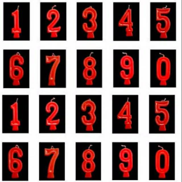 Jual Lilin angka ultah | lilin angka ulang tahun warna merah | lilin