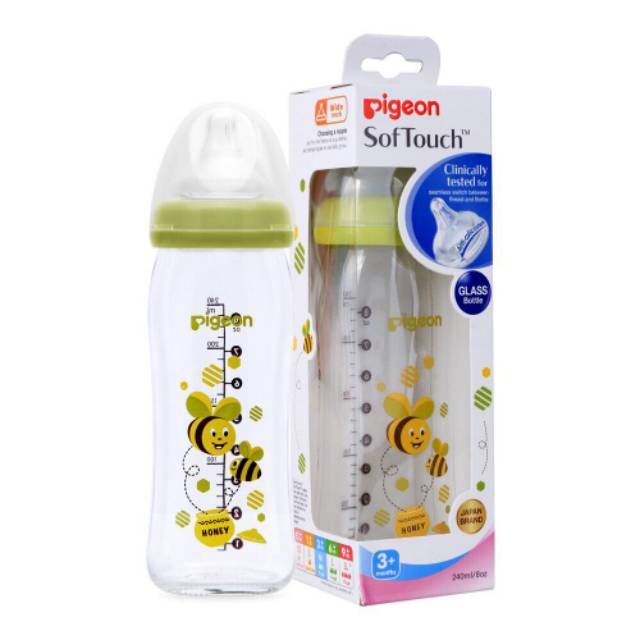 Pigeon Botol susu Gelas Kaca Wide Neck 160ml 240ml bisa Asi ringan