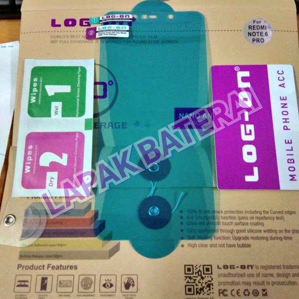 LOG - ON Anti Gores Hydrogel Xiaomi Redmi Note 6 PRO