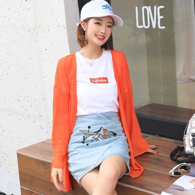 CARDIGAN PLAIN KOREA LUARAN SIFON TRANSPARAN OUTER POLOS CHIFFON