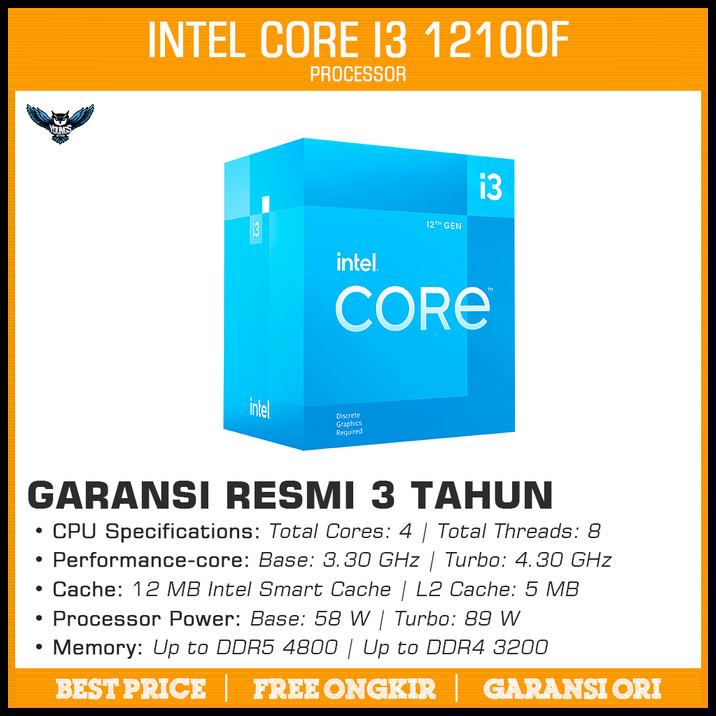intel core i3 12100f box   4 3ghz 4c 8t   gen 12th lga1700 alder lake