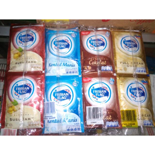 Susu Bendera Kental Manis Saset Frisian Flag Rasa Gold Putih Cokelat Jahe Shopee Indonesia