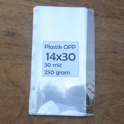 

Plastik OPP 14x30 cm 30 mic 250 gram tanpa lem