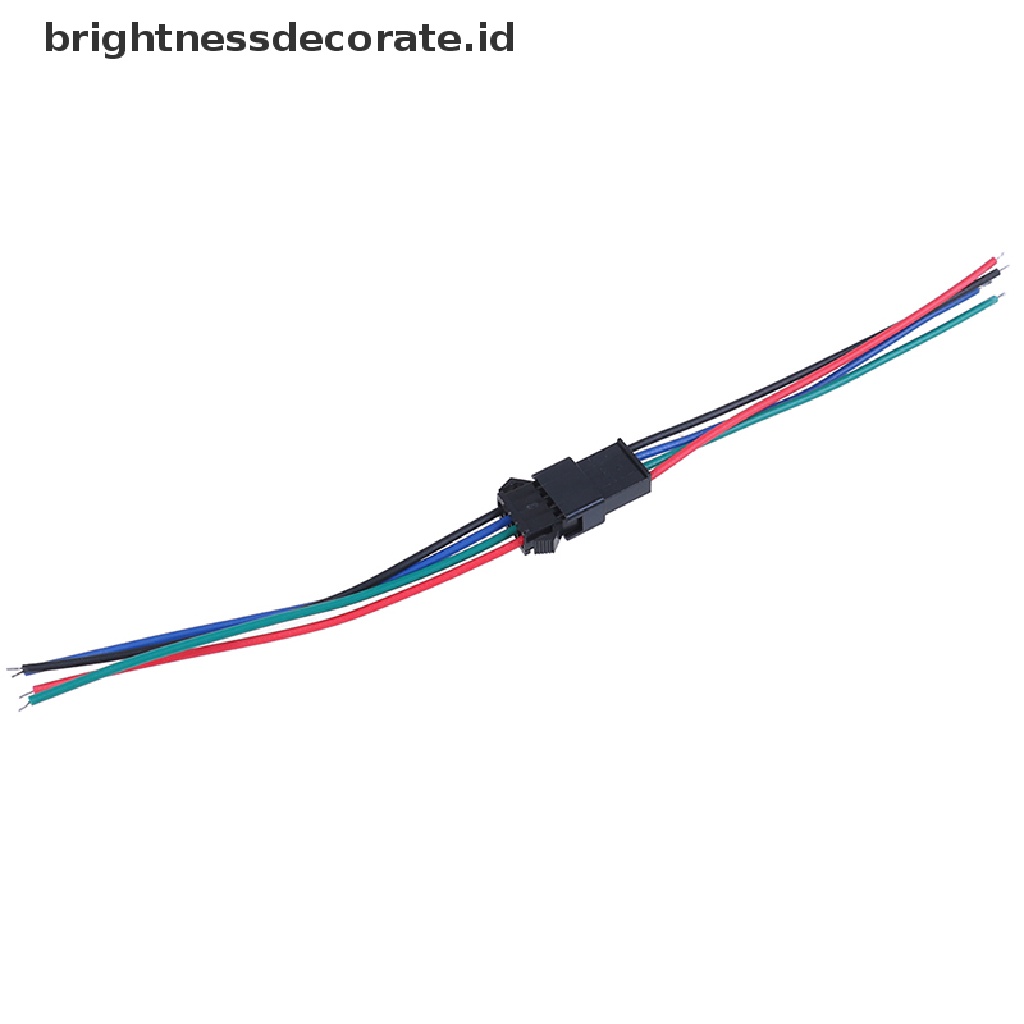 5 Pasang Konektor Kabel LED Strip SM 2Pin 3Pin 4Pin Male Dan Female 20cm