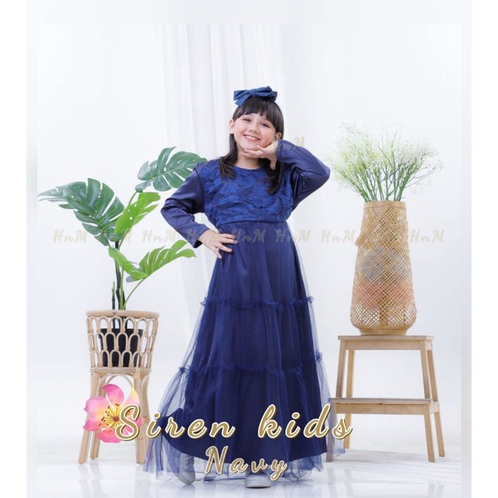 Navy Kids Dress Seren