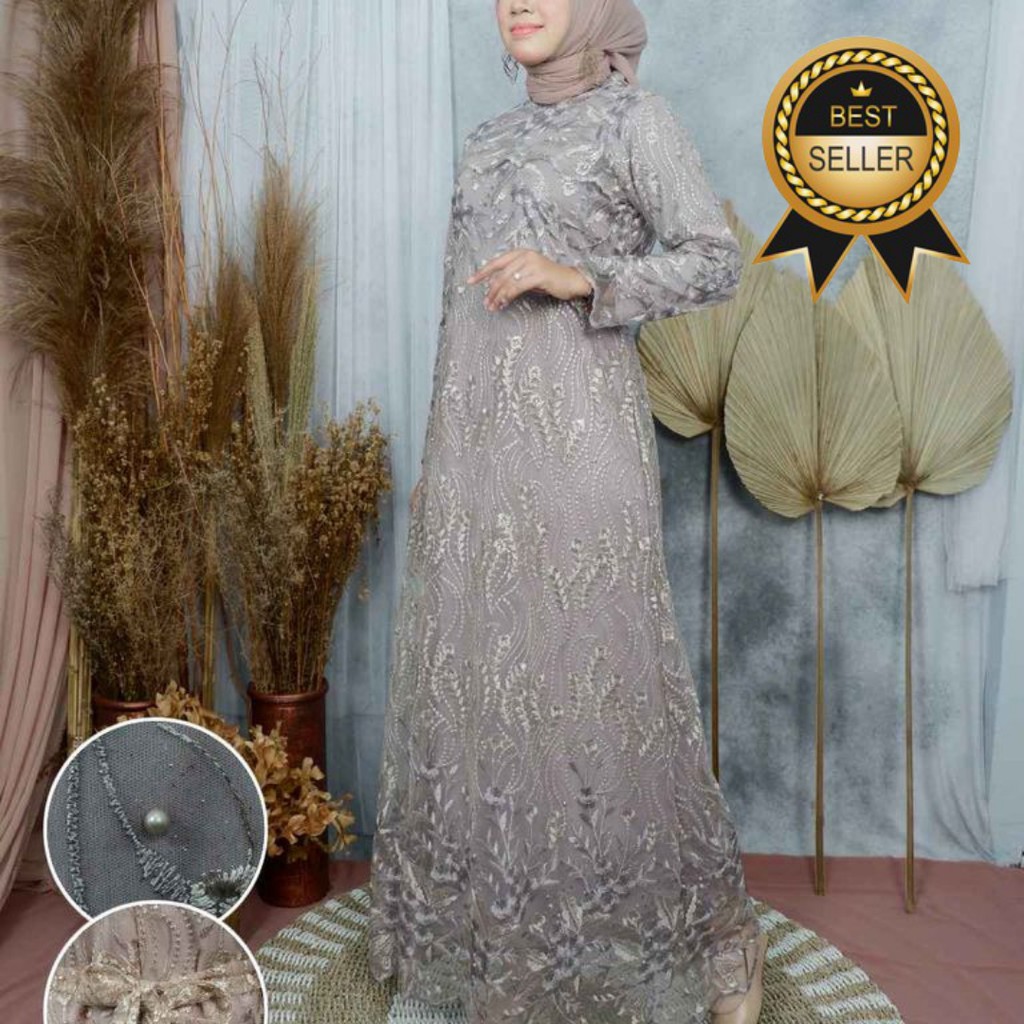 [BRUKAT PREMIUM ADA JUMBO] MAXI DRESS KONDANGAN DRESS BROKAT GAMIS KONDANGAN GAMIS BRUKAT