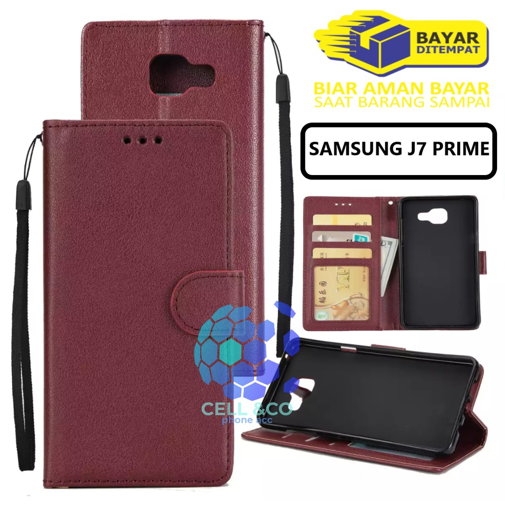 Flip cover SAMSUNG J7 PRIME Flip case buka tutup kesing hp casing hp flip case leather wallet