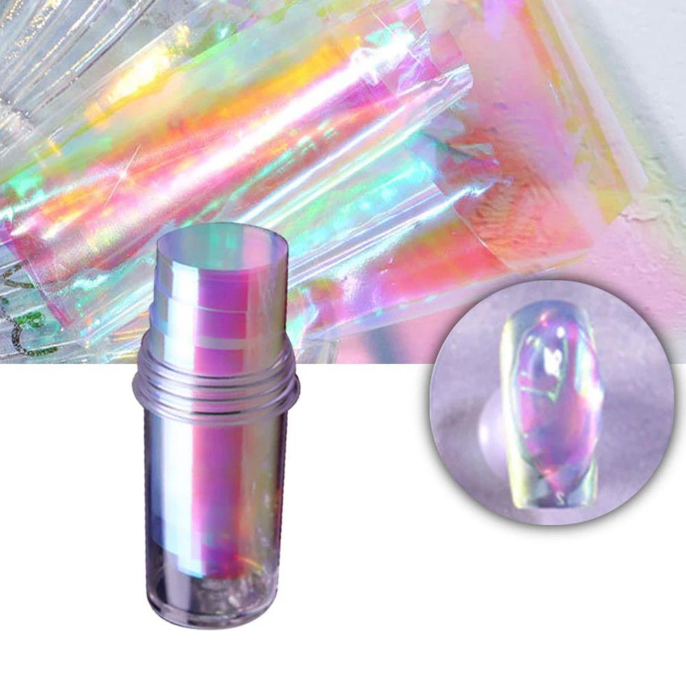 AUGUSTINA Agustina Aurora Nail Foils Gadis Nail Art Stiker Pecah Kaca Kertas Hologram Cellophane Paper