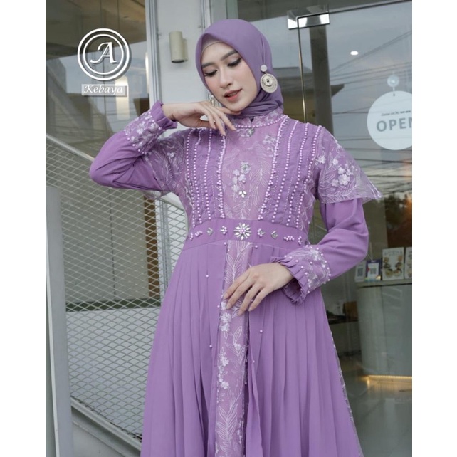 Kadai.Baju / Gamis Humaira / Gamis tulle payet / Gamis wisuda dan pernikahan Size M L XL XXL