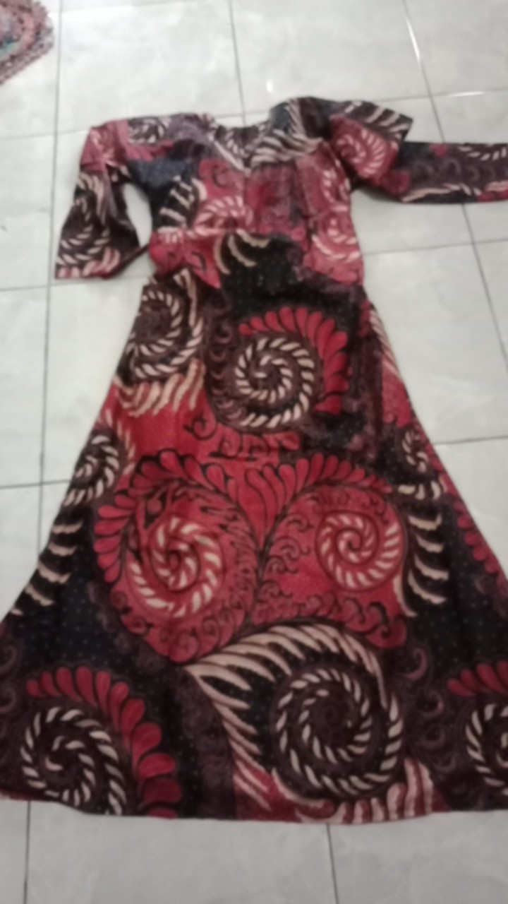 Gamis Batik Wanita Modern Muslimah Jumbo Dress Batik Pekalongan