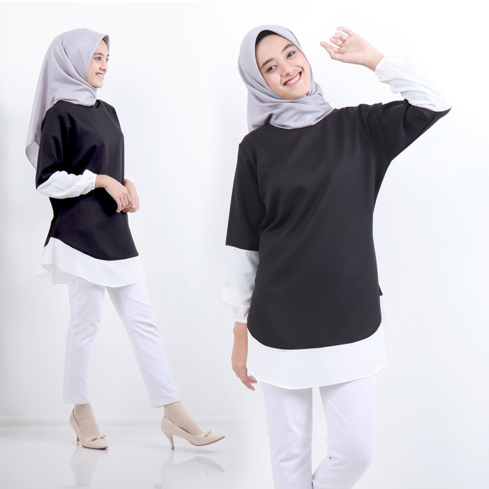 Tunik Atasan Wanita Baju Tunik Remaja Muslim Wanita Kekinian 2020 Murah Terbaru Polos Vidya Tunic