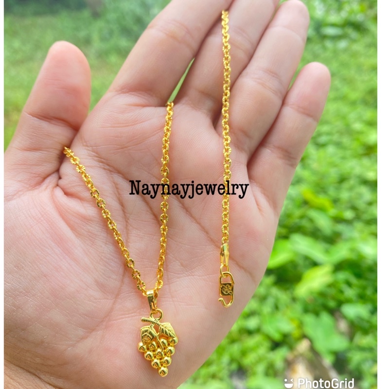 Kalung koin warna mirip emas 24k / anggur