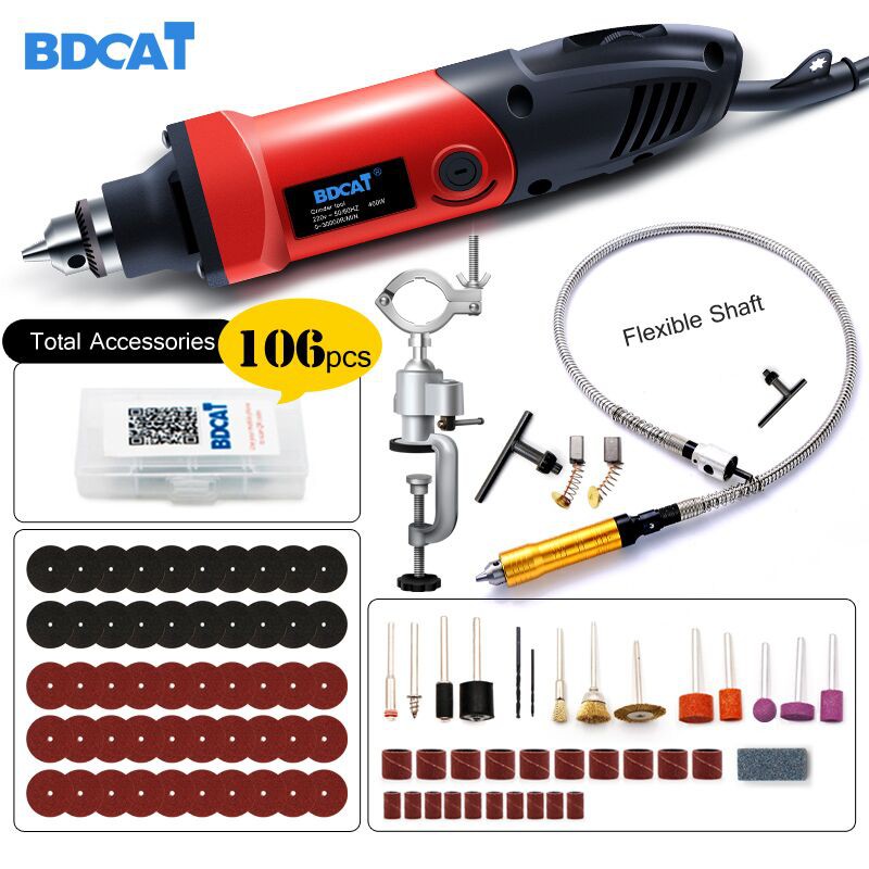 Bdcat 400w Mini Drill Engraver Rotary Tool Electric Mini Angle Grinder Dremel Tool With 0 6 6 5mm Shopee Indonesia