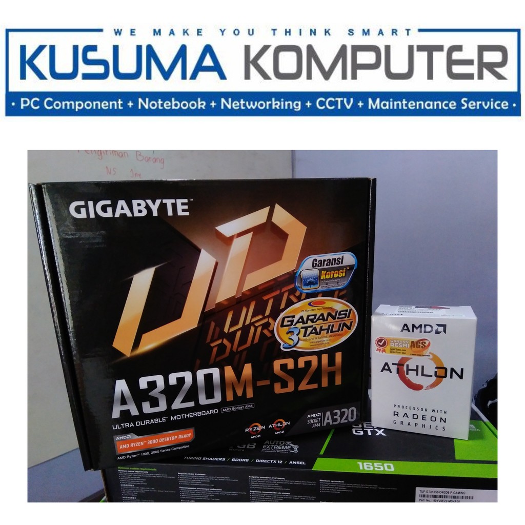 AMD Athlon 3000G + Gigabyte A320M S2H Paket Bundling Prosesor