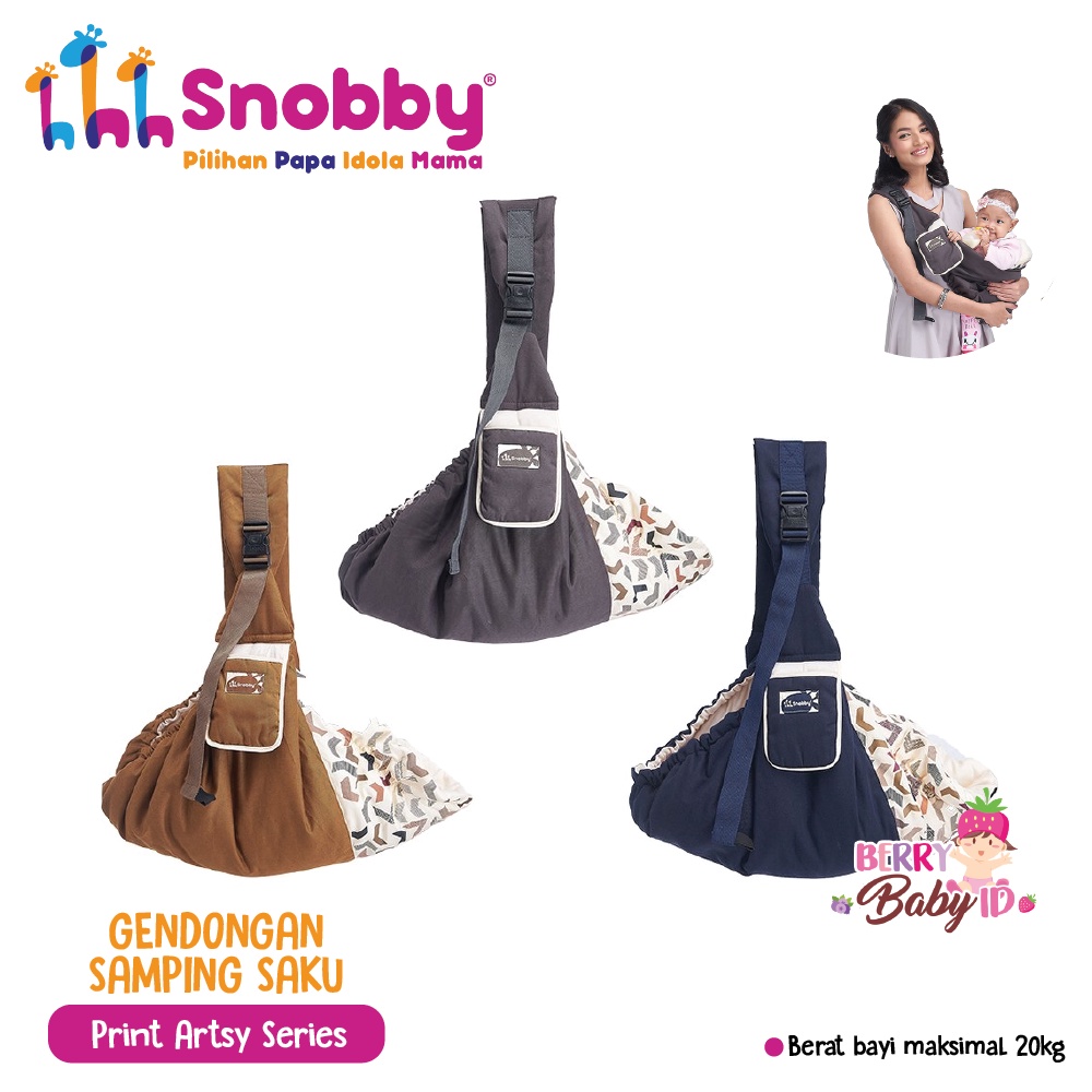 Snobby Gendongan Samping Bayi Saku Print Bordir 3 Posisi Baby Sling Berry Mart