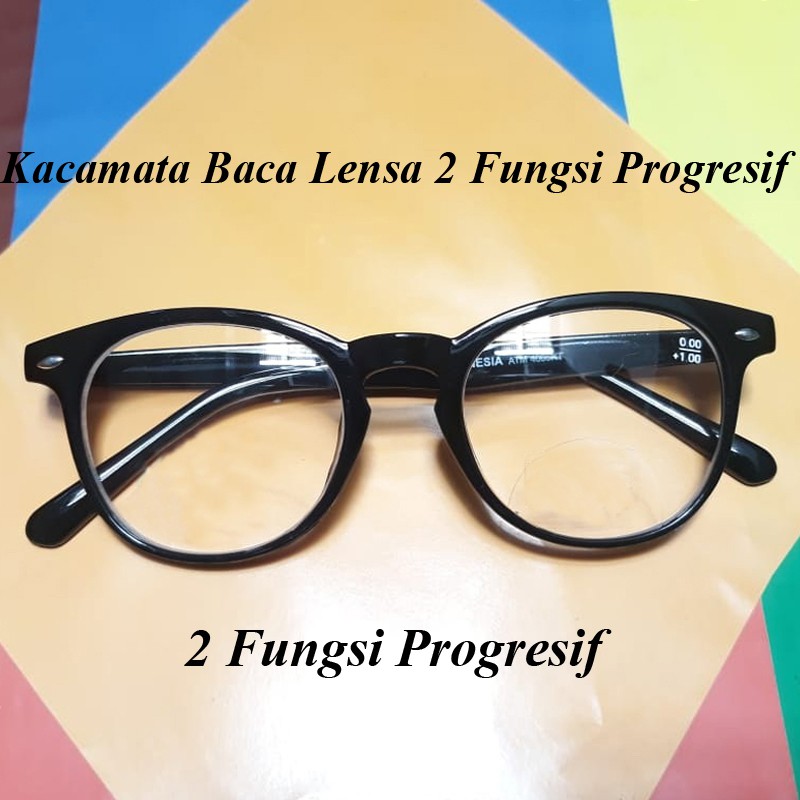 Kacamata Baca Plus 2FUNGSI PROGRESIF DOMINO 50 s/d 400 / UNISEX / PRIA &amp; WANITA