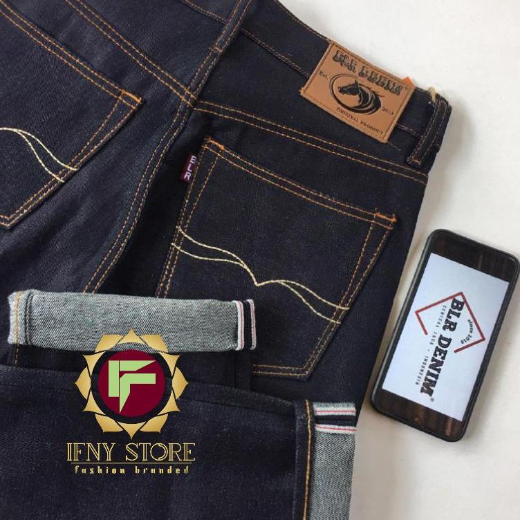 Celana Denim Selvedge Accent Hitam BLR modern, Selvedge Accent Original, Celana Denim Pria Selvedge,