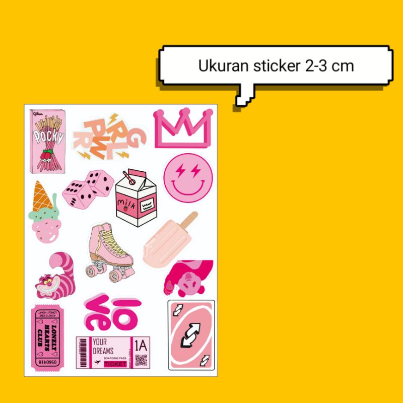 

[1 PACK] [PINK EDITION] STICKER TUMBLR UNTUK LAPTOP/BINDER/NOTEBOOK/CASE HP
