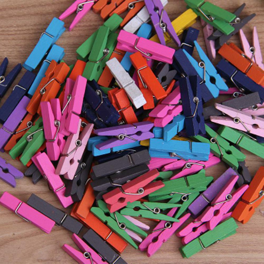 Wooden Clip Warna Warni 3,5 cm / Klip Kayu Warna Warni 3,5 cm / Penjepit Foto Warna Warni 3,5 cm-1