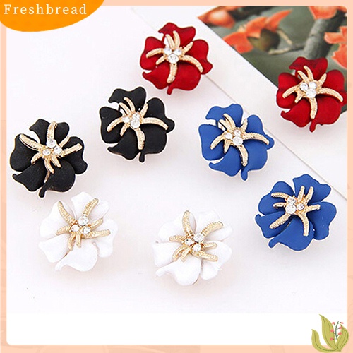 [TERLARIS]Women's Elegant Flower Starfish Charm Rhinestone Ear Studs Fashion Earrings Gift