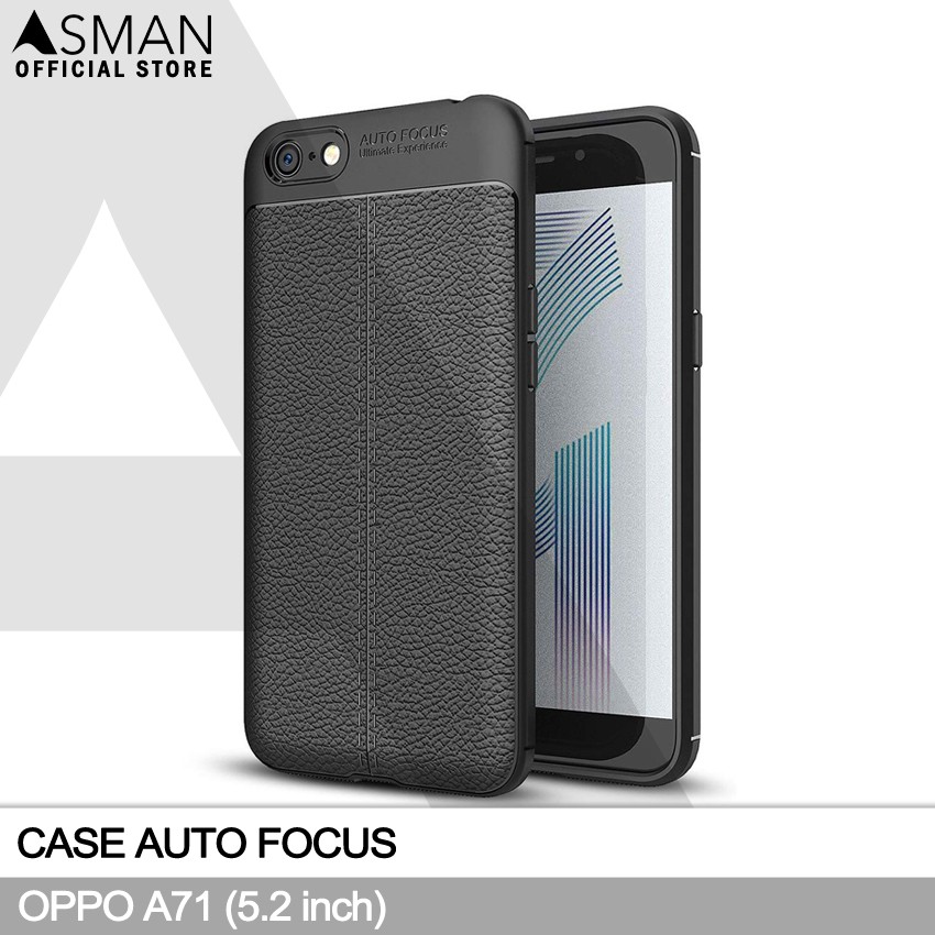 Auto Focus OPPO A71 (5.2&quot;) | Soft Case Leather Premium - Hitam