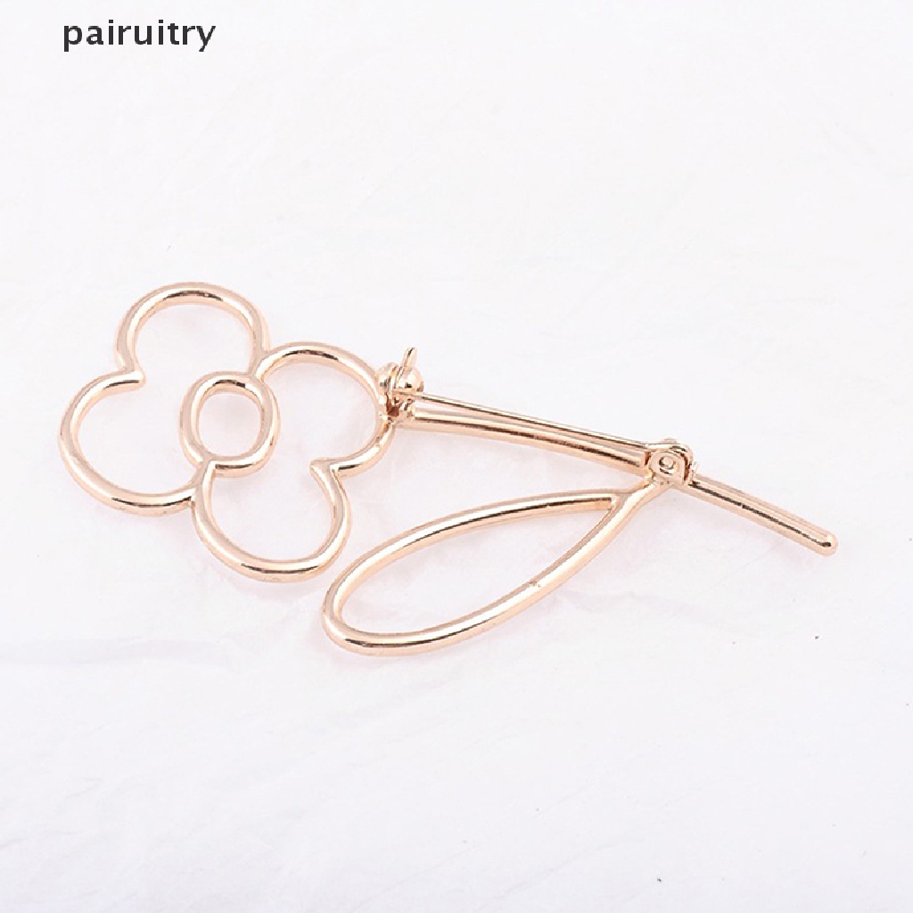 Prt 1pc Pin Bros Bunga Desain Hollow Bahan Alloy Warna Emas Untuk Wanita PRT