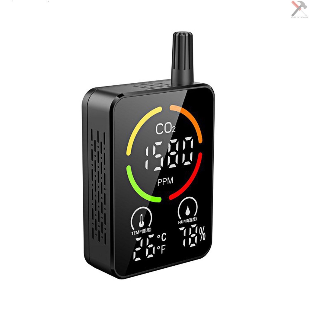 3 in 1 Alat Detektor Kualitas Udara CO2 Sensor Karbon Dioksida Konsentrasi Dengan Alarm