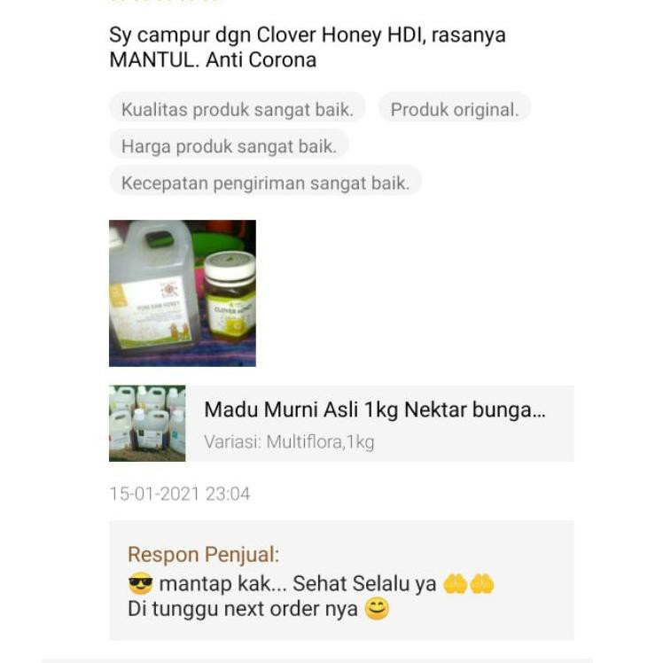 

PΔlίng ppЦlᗴr Madu Murni 1kg Nektar bunga asli. Terbukti Uji lab, buktikan manfaatnya. |U8C 005 ,,