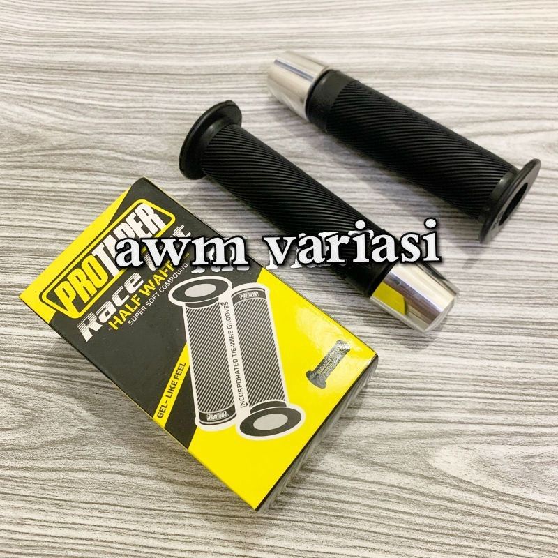 Handfat/Handgrip Bulu lembut dan empuk + Jalu Stang Chrome / Bar end Chrome + Universal Motor / Untuk semua motor