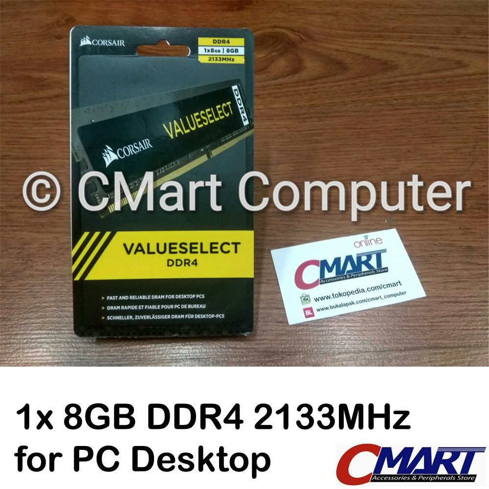 Corsair 8GB DDR4 2133MHz Memory for PC Desktop (CMV8GX4M1A2133C15)