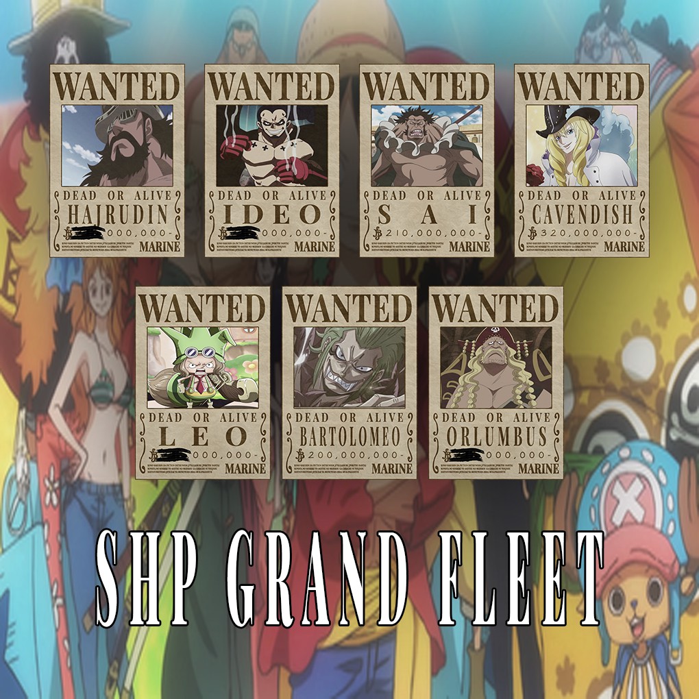 Poster Anime One Piece Bounty Wanted Bajak Laut Armada Besar Topi Jerami Ukuran A4
