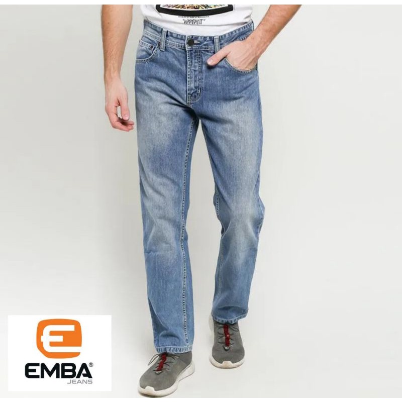 Celana panjang reguler emba jeans 100% original