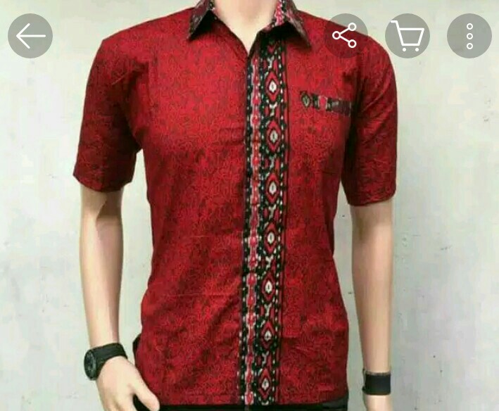 Cemen Batik Hrb026 Kenongo Kemeja Tosca Pendek Pekalongan Padi M L Xl Sogan Tulis Halus Kemeja Batik