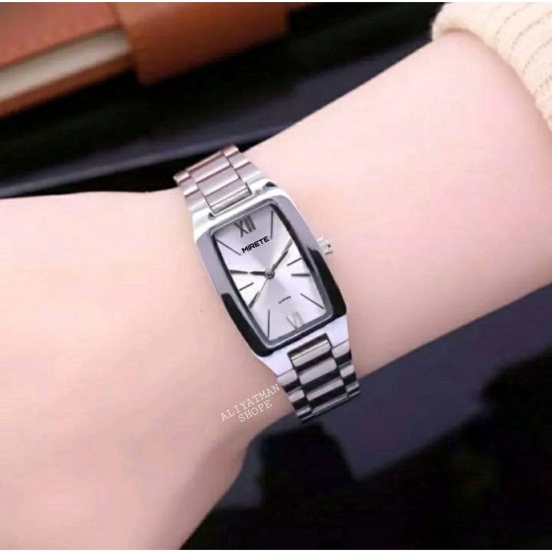 Jam Tangan Wanita Mirete Persegi Panjang Strao Baja Anti karat Original Water Resistant / kecil Diameter 28mm Jam Tangan kasual wanita/cewek Bestseller  Jam tangan Wanita Elegen mewah Tahan air COD free Batrai_Jam Tangan