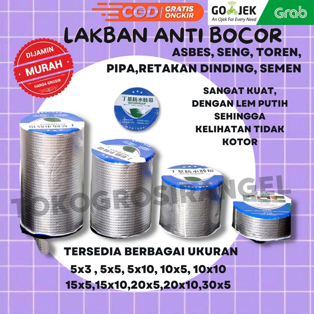 LAKBAN ANTI BOCOR ALUMINIUM FOIL TAPE ANTI BOCOR WATERPROFF BUTYL MULTIFUNGSI TEBAL