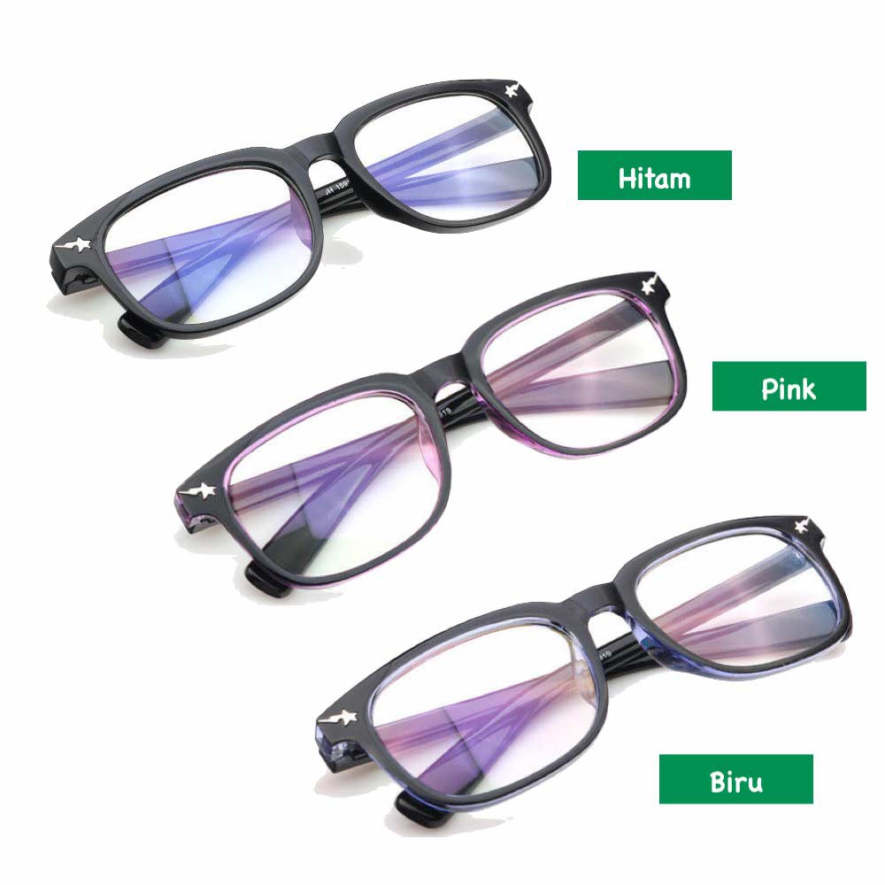 Kacamata Anti Radiasi Blue Ray Lens (Design Korea) Unisex - XHM492B( Group ) FREE SarungB