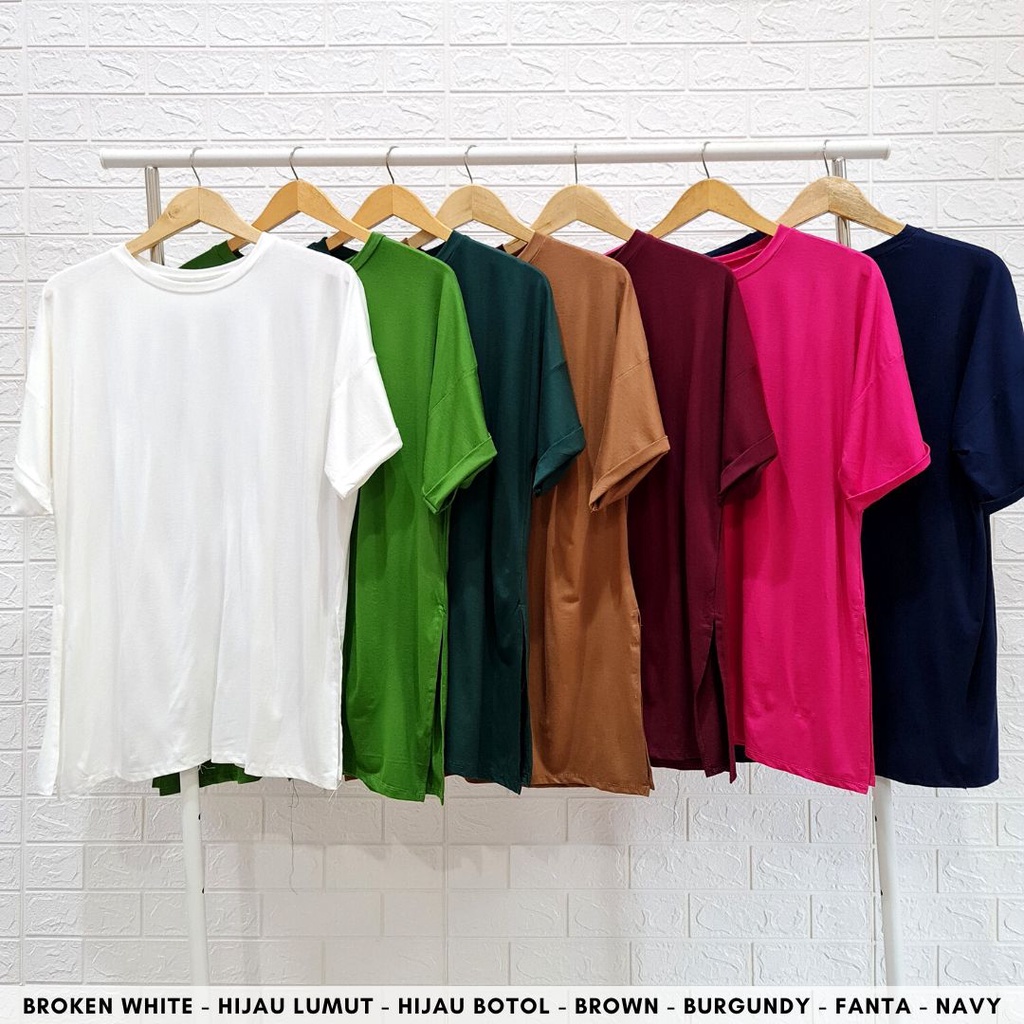 3962 kaos basic oversized slit bigsize kaos polos bubble besar s-xxl