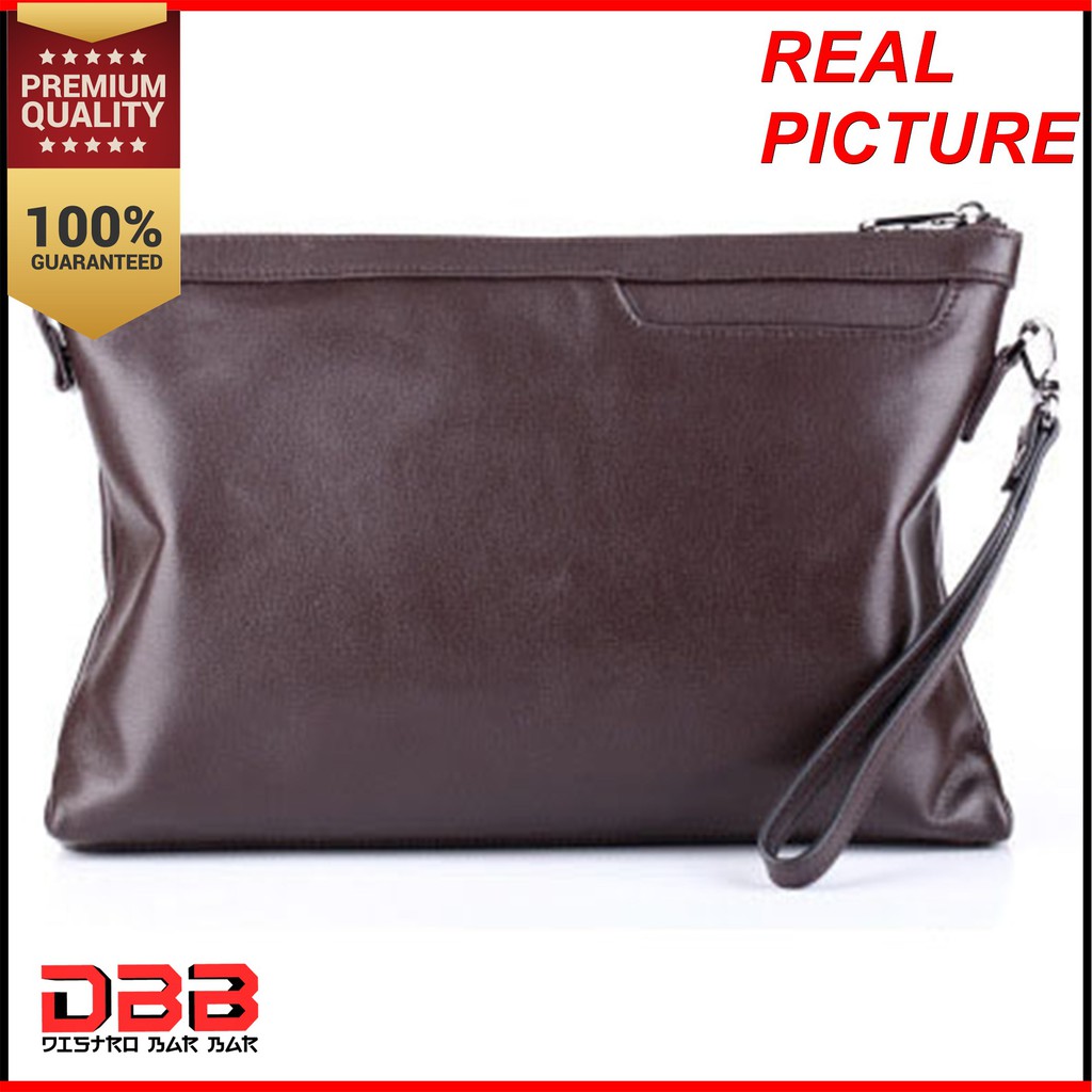 Dompet Pria Panjang Bahan Kulit Black/Brown