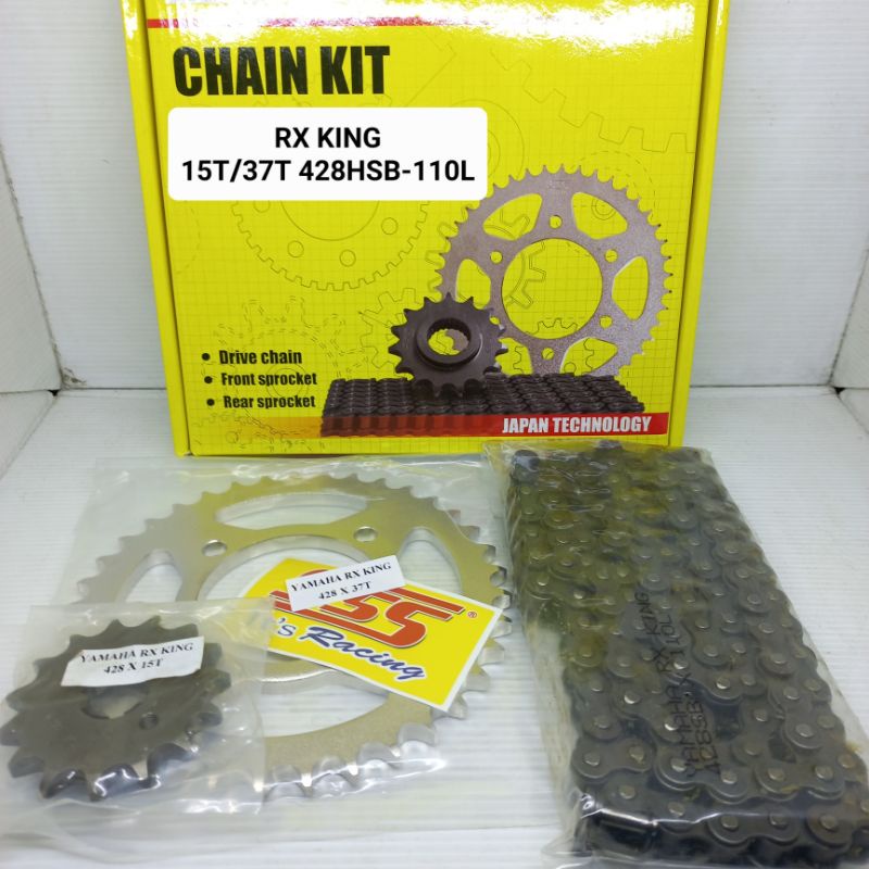 Gear set rantai SSS RxKing 15T/37T 428HSB-110L