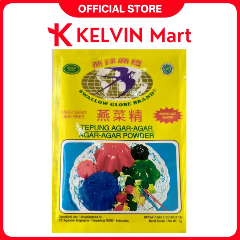 

Swallow Globe Agar Agar Hijau pck 7gr | KELVIN Mart